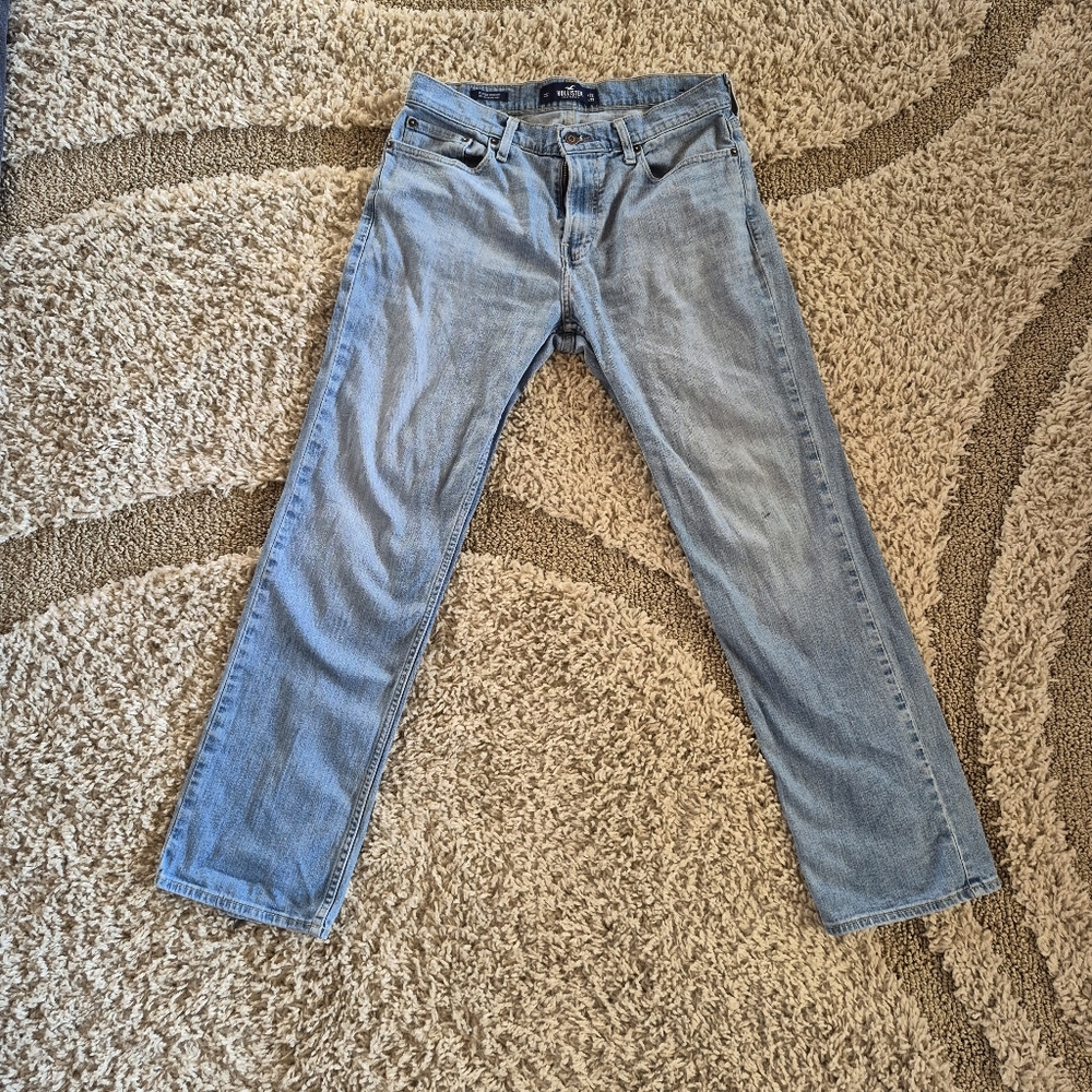 Hollister Jeans Classic Straight Epic Flex Men Size 32x32 Light Wash Y2K